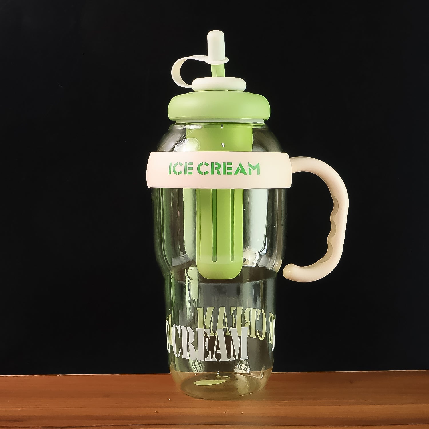 Approx 1300ML Large Capacity Cute Ice Cream Themed Water Bottle with Handle, Straw & Fruit Infuser – Leakproof Sipper for Kids & Adults Approx 1300ML Large Capacity Cute Ice Cream Themed Water Bottle with Handle, Straw & Fruit Infuser – Leakproof Sipper for Kids & Adults
